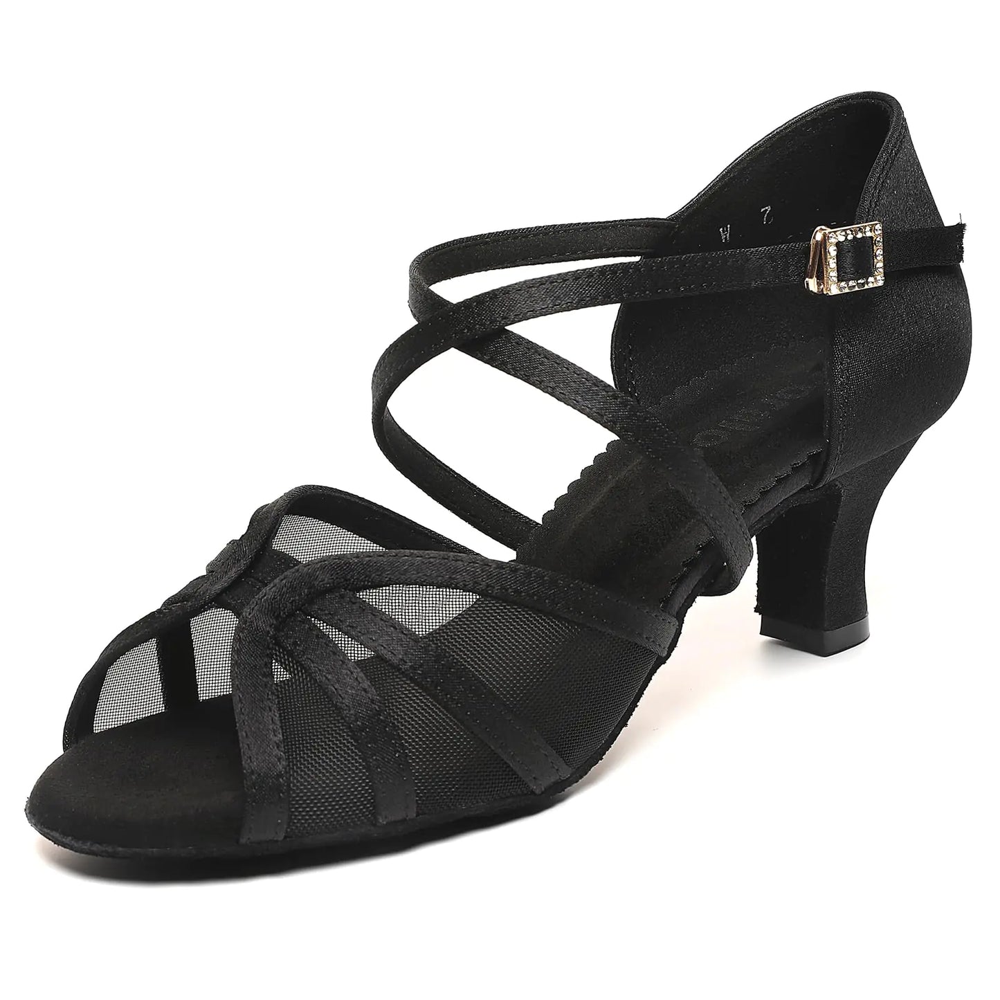 Breathable Mesh Dance Shoes Women Low Heel Salsa Ballroom Shoes - householdessential