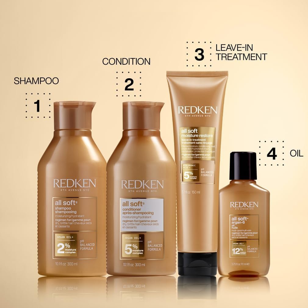 Shampoo, for Dry Hair, Argan Oil, Intense Softness and Shine, All Soft - householdessential