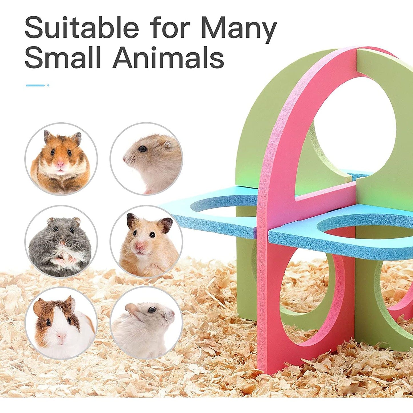 Silent Hamster Wheel Durable Chew Toys Pink Accessories Combo Pack - householdessential