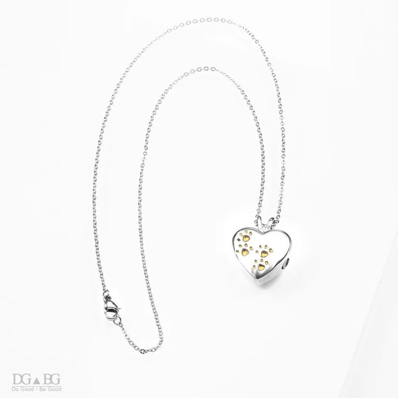 Titanium Steel Pet Urn Heart Shaped Locket Pet Cremation Jewellery - householdessential