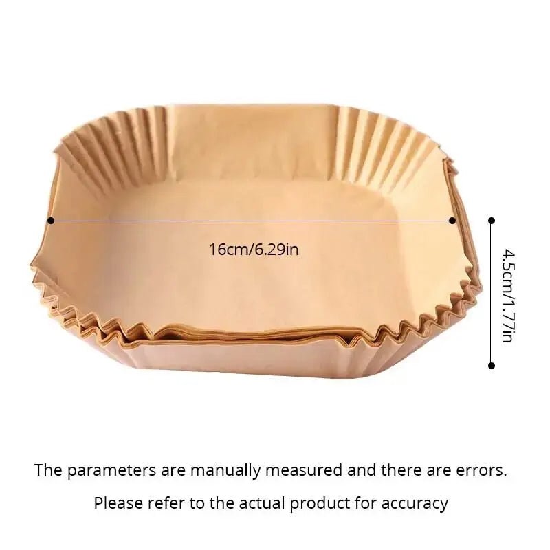 Eco-Friendly Air Fryer Paper Liners - 50 Pcs Set Disposable Parchment Sheets - householdessential