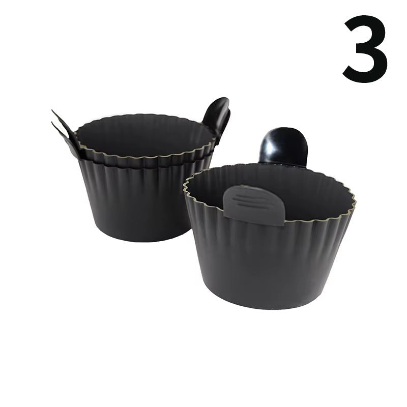 Non-Stick Silicone Bakeware Set for Air Fryer with Egg Poacher Cups - householdessential