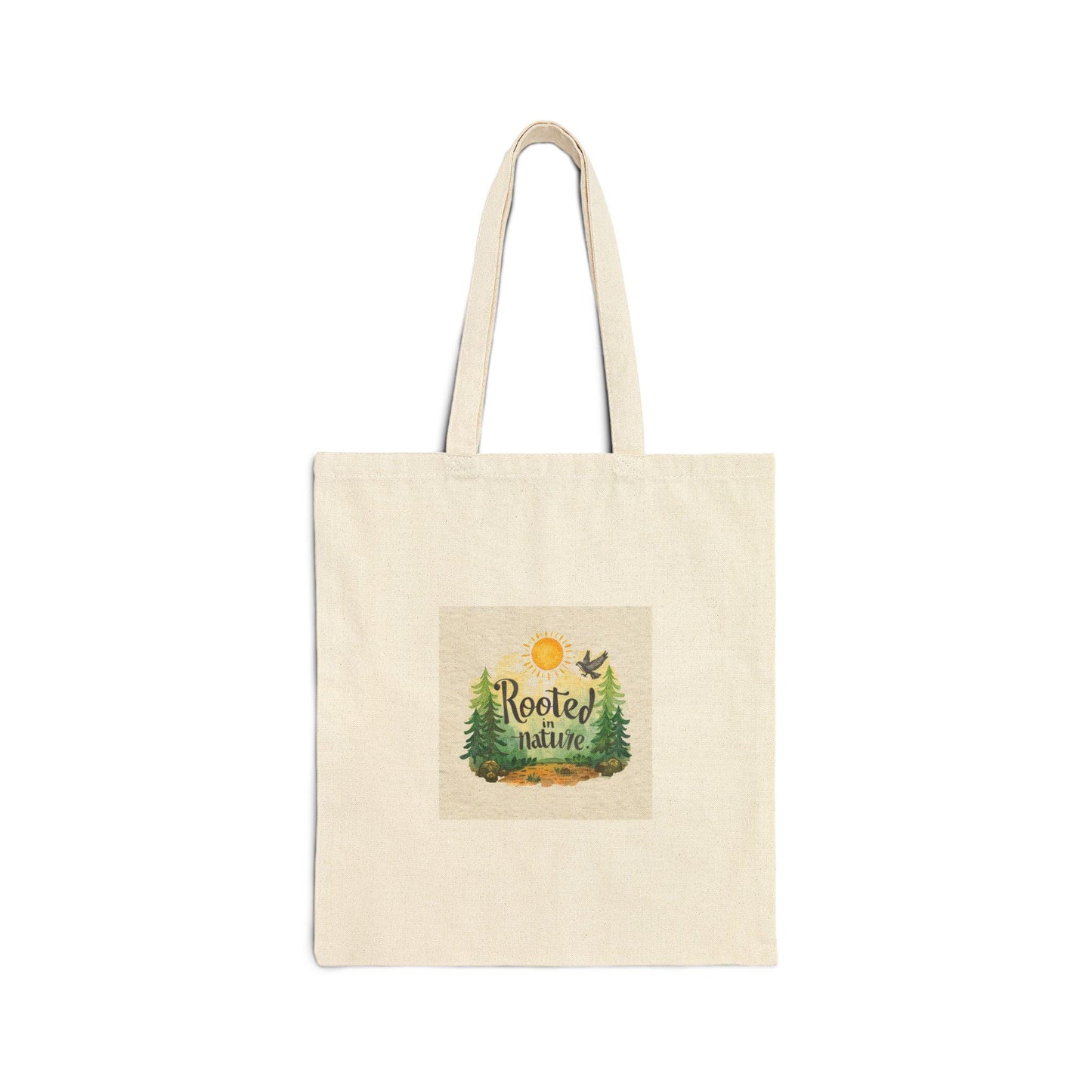 Rooted in Nature Tote Bag | Forest Trees Sunbirds Illustration - householdessential