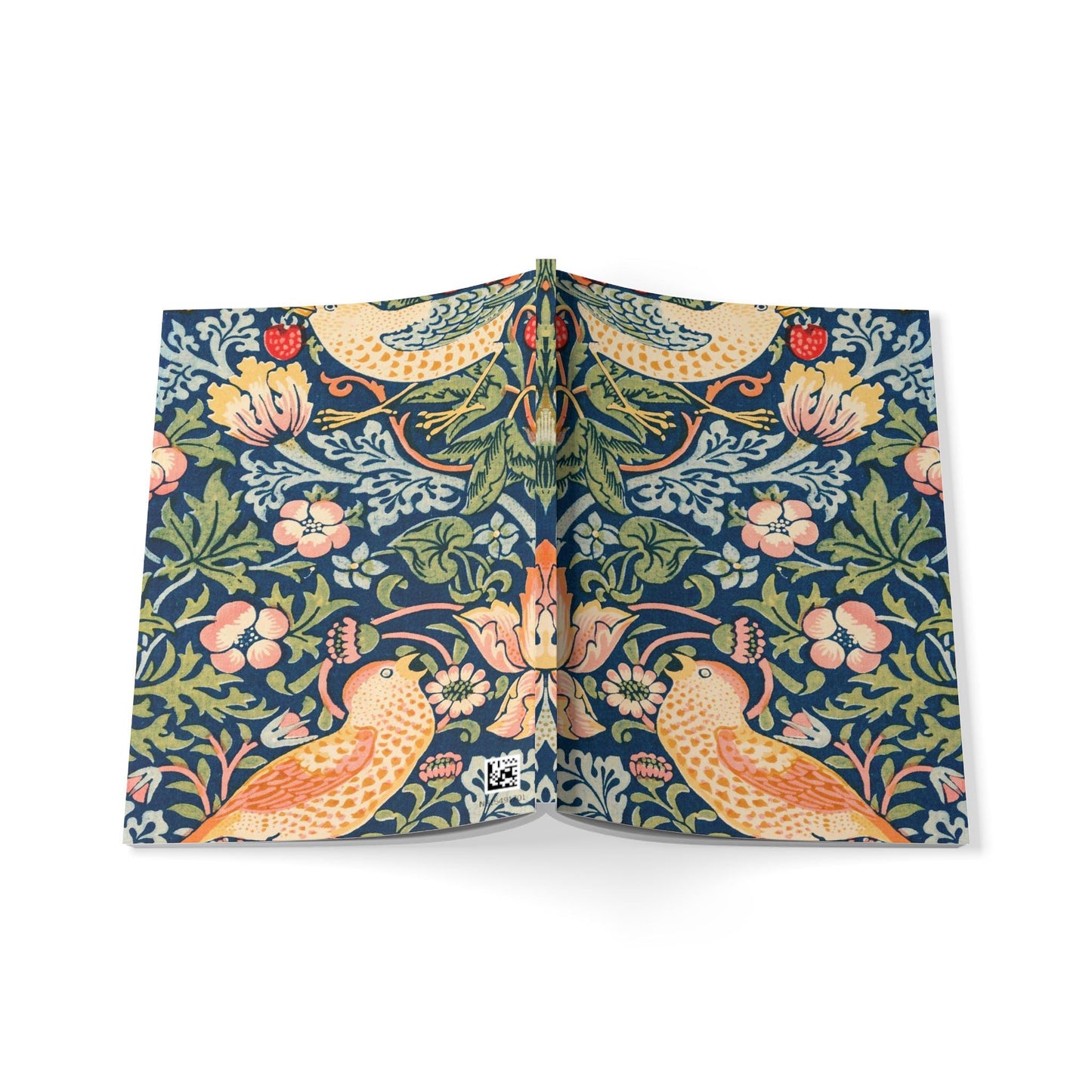 William Morris Bird Floral Pattern Notebook A5 | Softcover Journal - householdessential