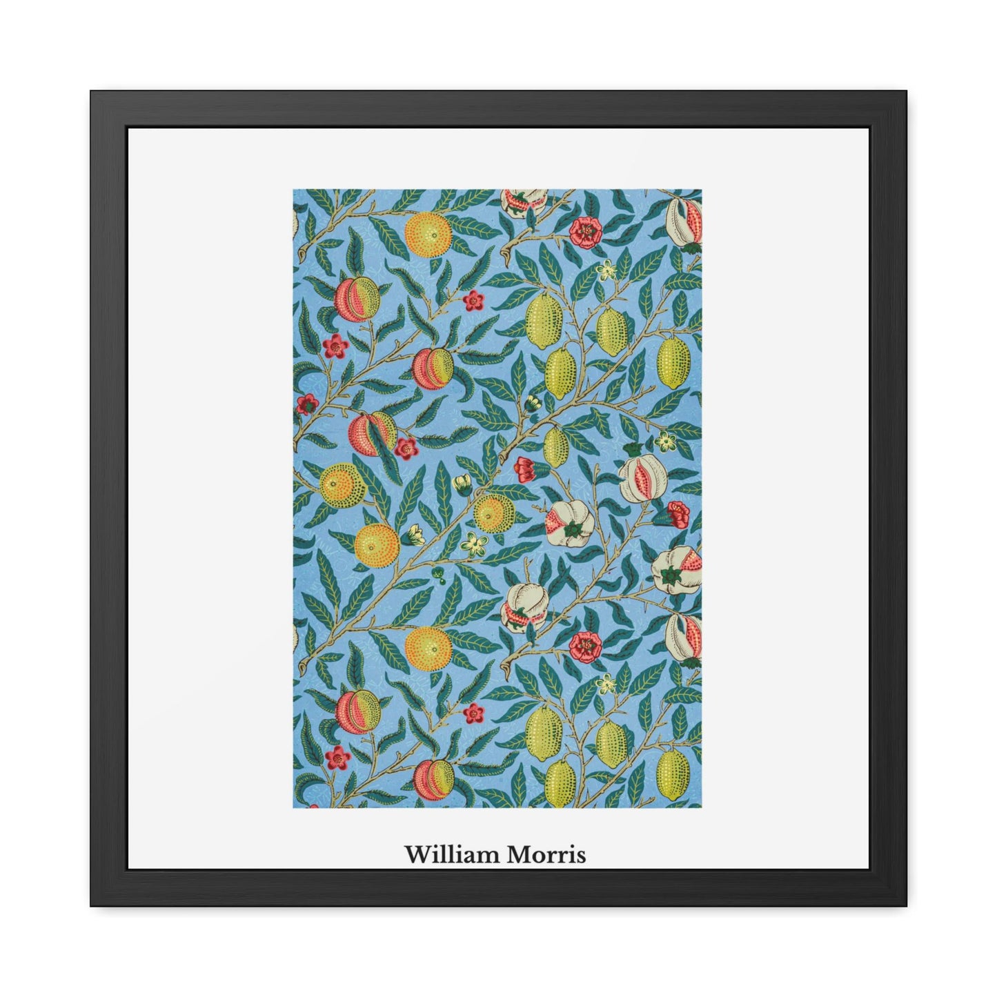 William Morris Four Fruits Pattern Framed Poster | Botanical Art Print - householdessential