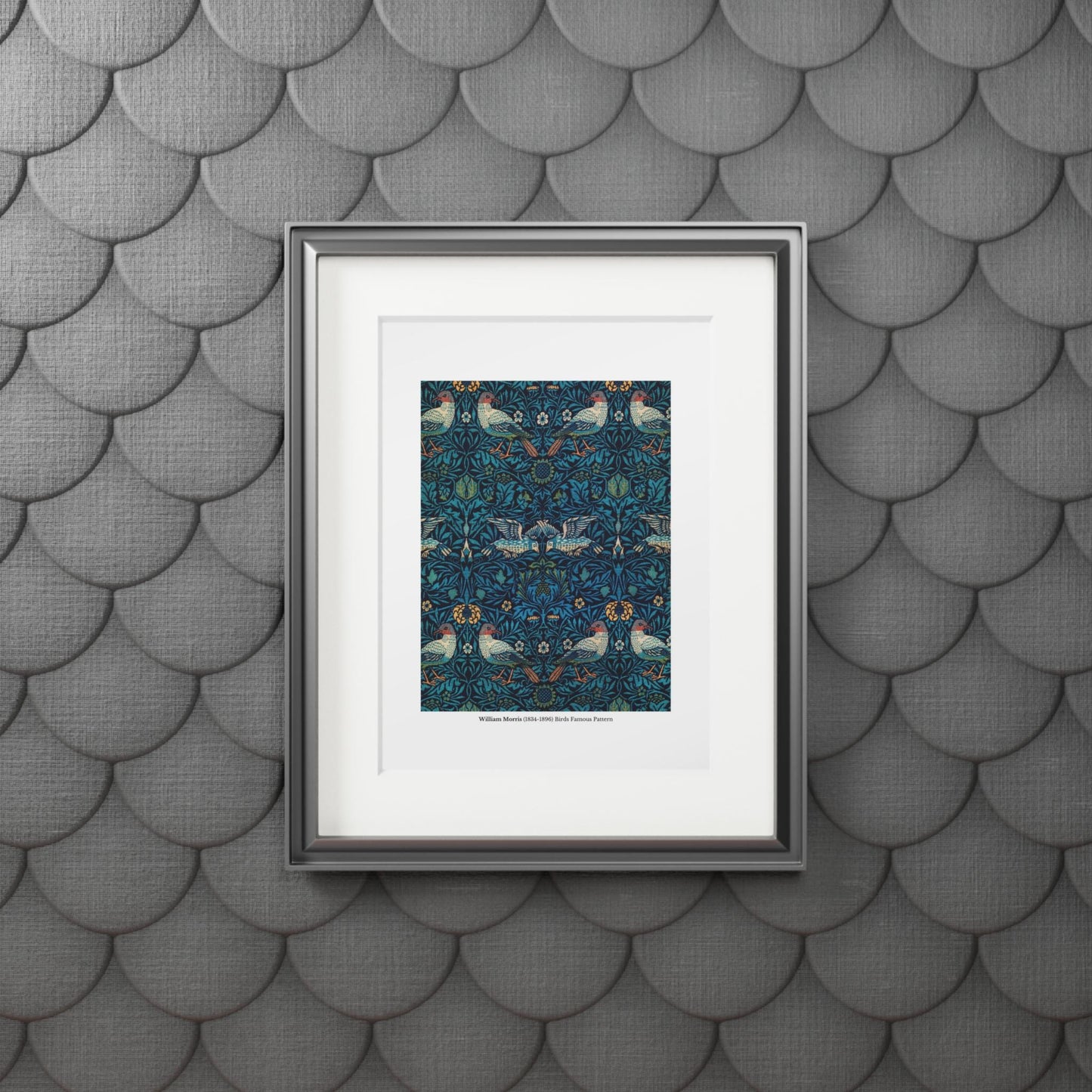William Morris (1834 - 1896) Birds Famous Pattern Passepartout Paper Frame - householdessential