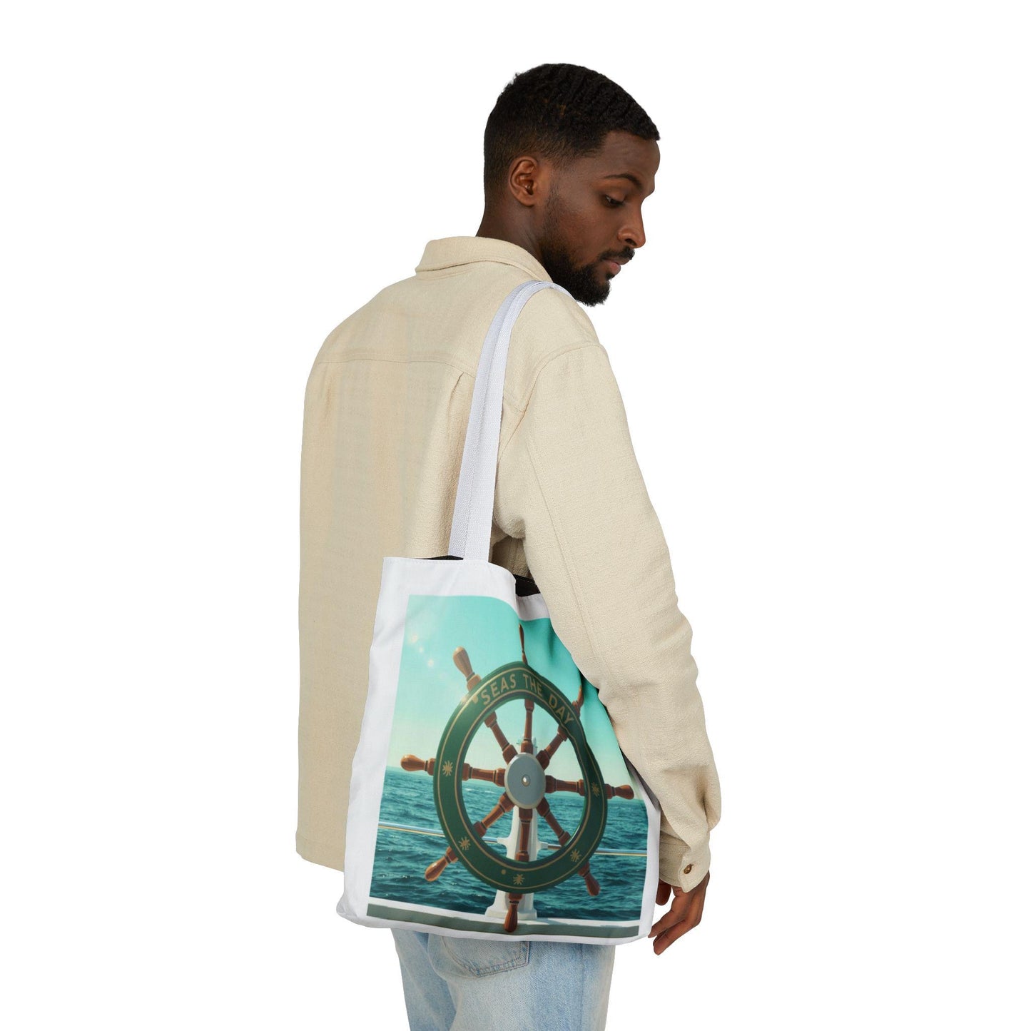 Ship Wheel Ocean Steering Wheel Tote - householdessential