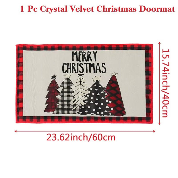 Christmas Door Mat Santa Claus Carpet Marry Christmas Decorations for Home 2024 Xmas Ornament Navidad Natal Gifts New Year 2025