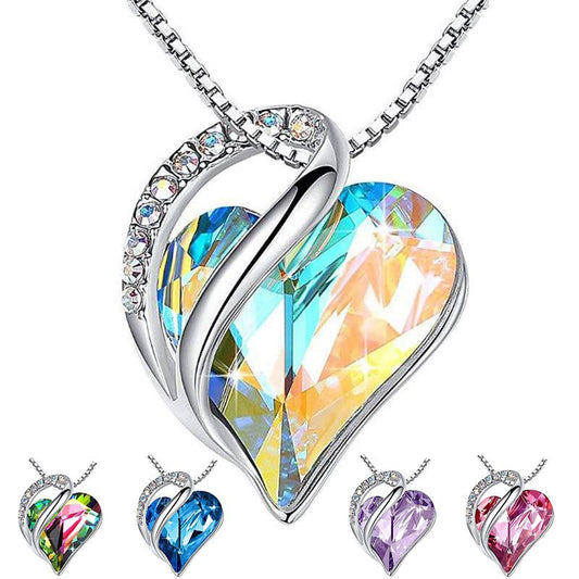 925 Sliver Heart Shaped Geometric Necklace Jewelry Women's Clavicle Chain Valentine's Mothers Day Gift - householdessential