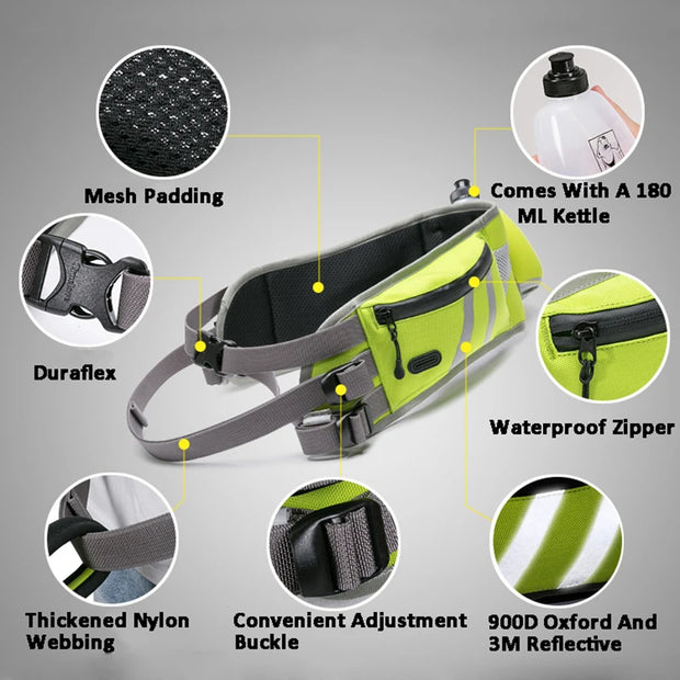 Pet Waist Leash Dog Walking Fanny Pack with Phone Holder Dog Poop Bag Pocket Dog Treat Pouch and Bottle Holder TLB2151