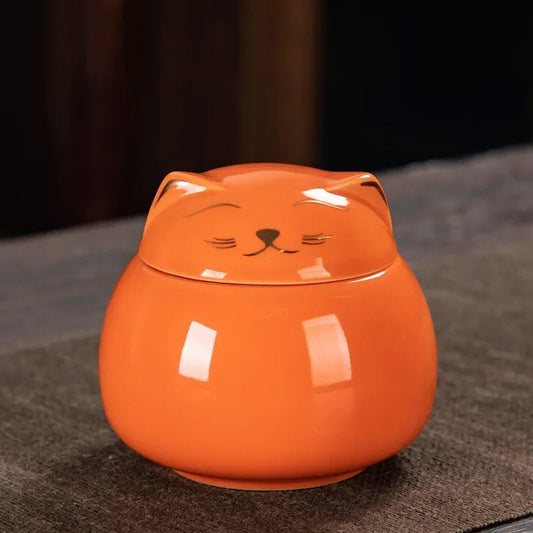 Handmade Ceramic Cat Urn - Unique Animal Memorials - householdessential