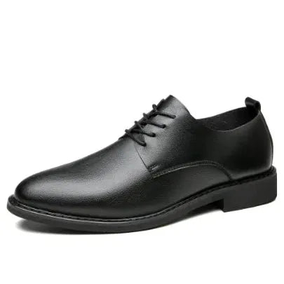 Lace - up Leather Shoes for Young Men - householdessential
