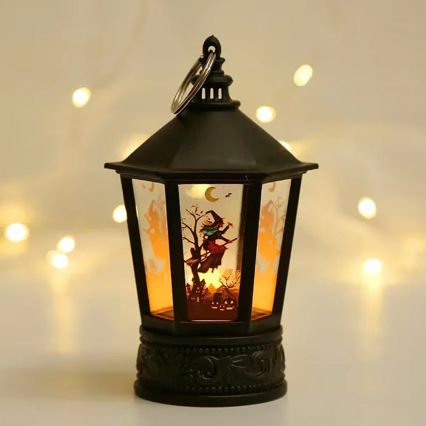 Halloween Decorations Led Candle Light Vintage Witch Castle Pumpkin Ghost Hanging LED Lantern Lamp Haloween Party Decor Supplies