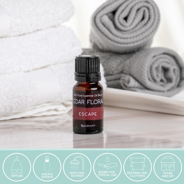 Aromatherapy 100% Pure Undiluted Essential Oil, Escape Cedar Floral Blend, 10 Ml