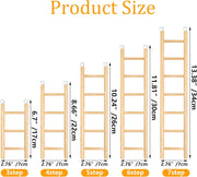 5Pcs Wooden Bird Ladder for Parrots Cage 5 Basic Sizes Perch Parakeet Climbing Toys Hanging Pet Natural Step Cockatoo Lovebirds