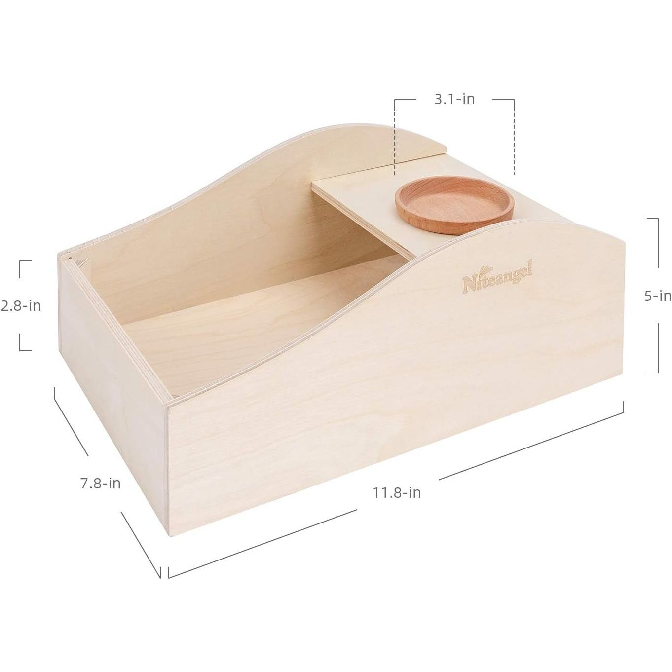 Dust Free Hamster Sand Tub - Wooden Critter Bathtub for Small Animals - householdessential