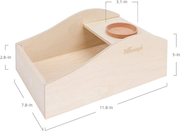Hamster Sand Bath Dust Free Box - Wooden Critter'S Shower & Digging Sand Bathtub for Small Animals like Hamsters Mice Lemming or Gerbils (Medium-11.8-Inch L X 7.8-Inch W)