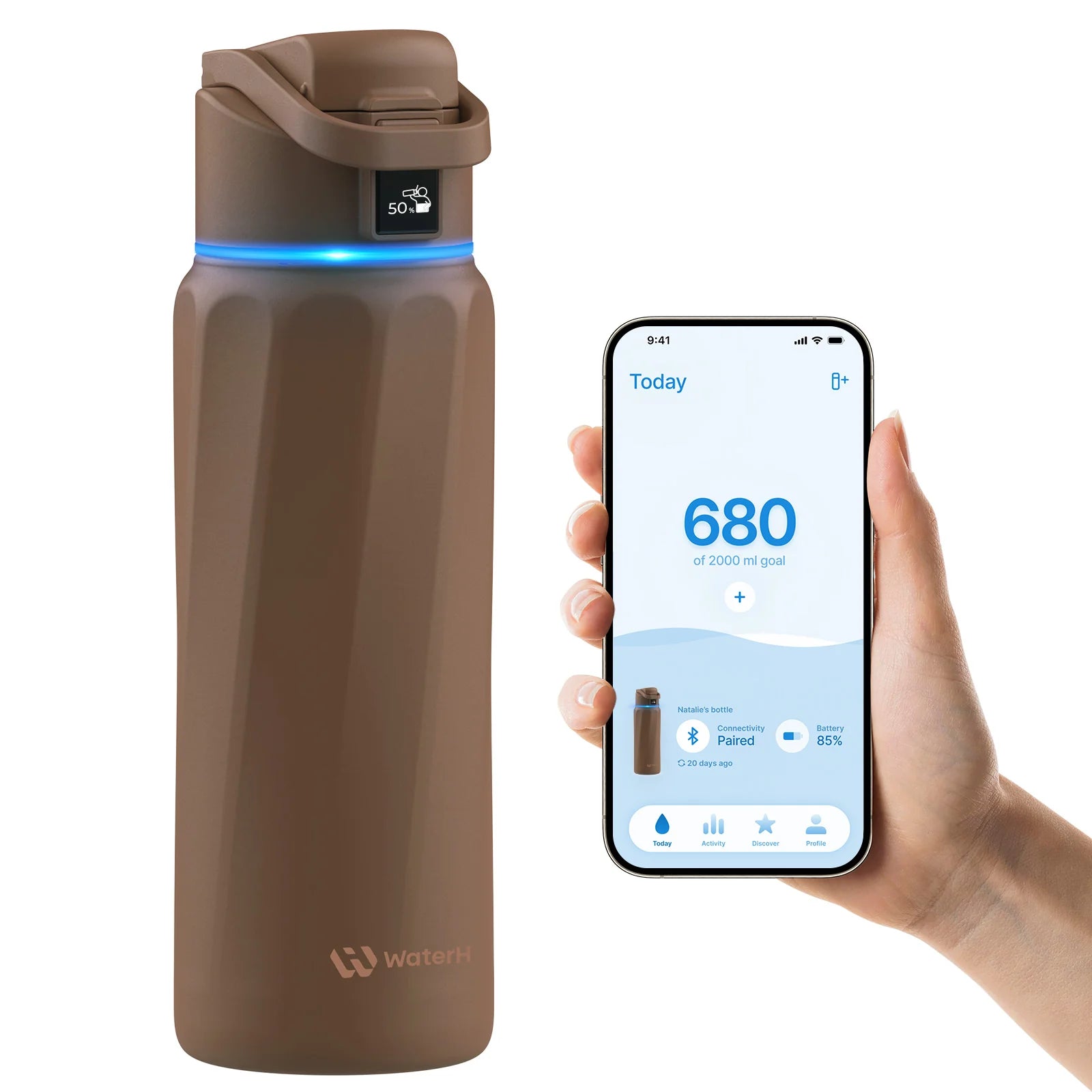 Waterh Boost Smart Water Bottle: 32 Oz Hydration Tracker with APP & Insulation - householdessential