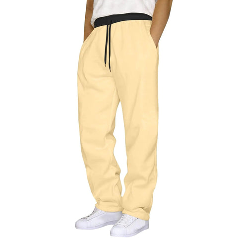 Ropa Deportiva para Hombre Men Jogger Yoga Sweatpants Casual Athletic Elastic Waist Pants Open Bottom Trouser Knit Pants with Pockets Khaki