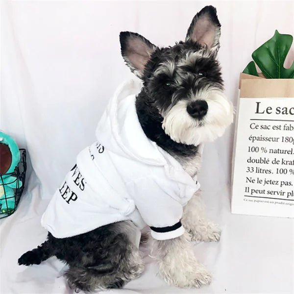 Hooded Pajamas Dog Bathrobe - White Dog Clothing - householdessential