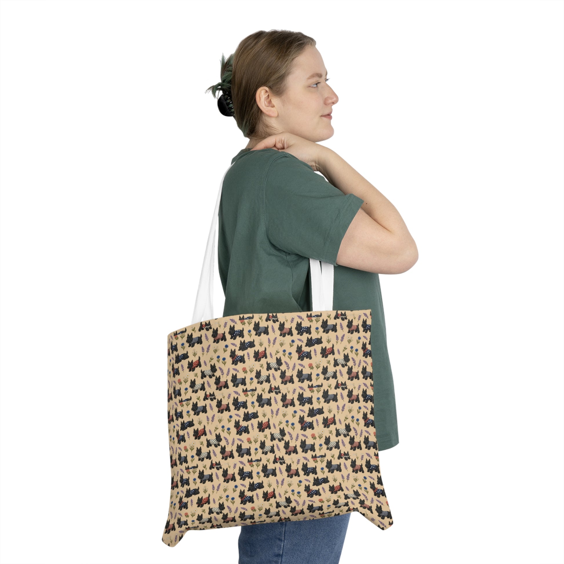 Scottish Terrier Pattern Tote Bag – Cute Dog Print Shoulder Tote - householdessential