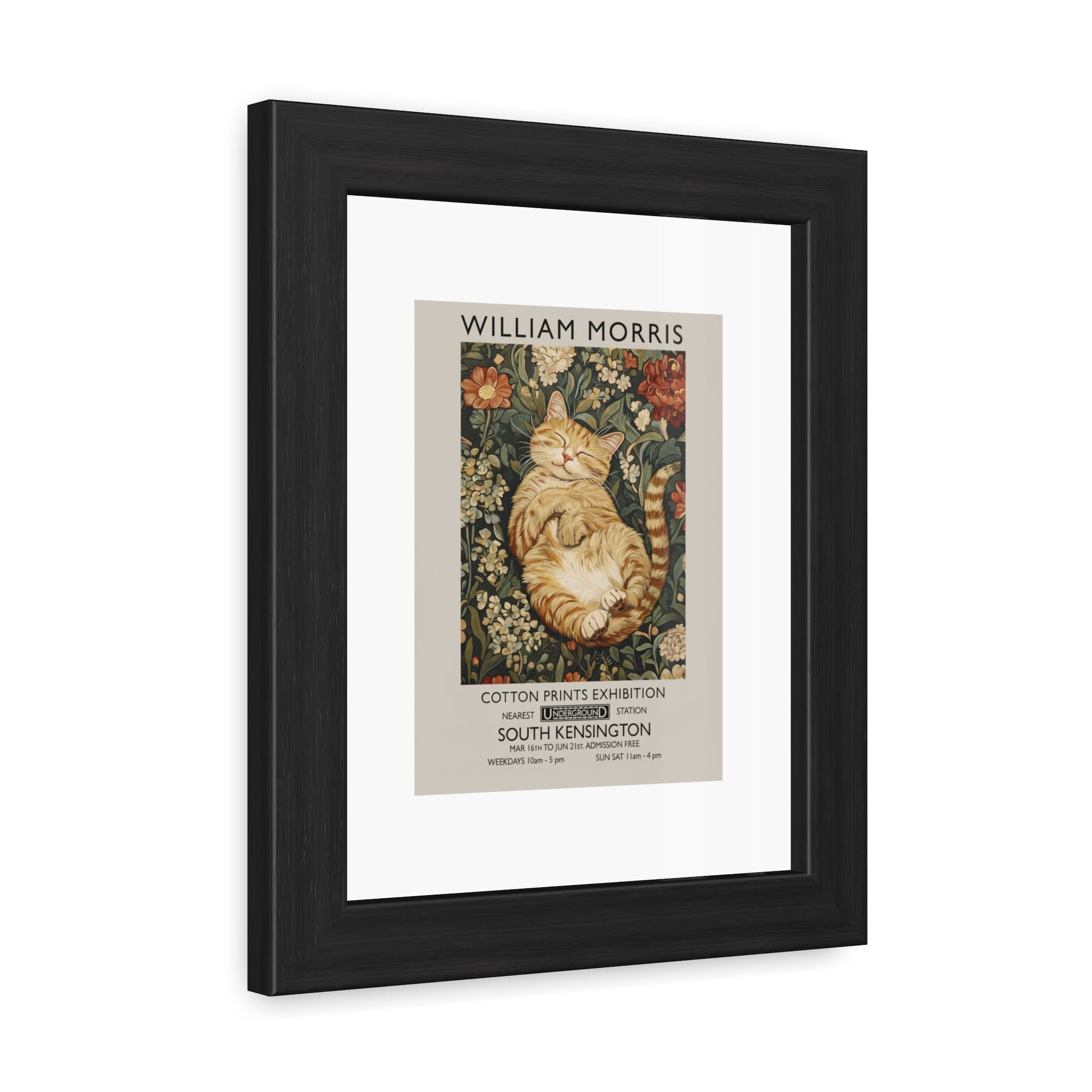 Sleeping Cat William Morris Poster | Framed Poster - householdessential