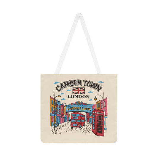 Camden Town London Tote Bag – Retro Double - Decker & Phone Booth Shoulder Tote - householdessential