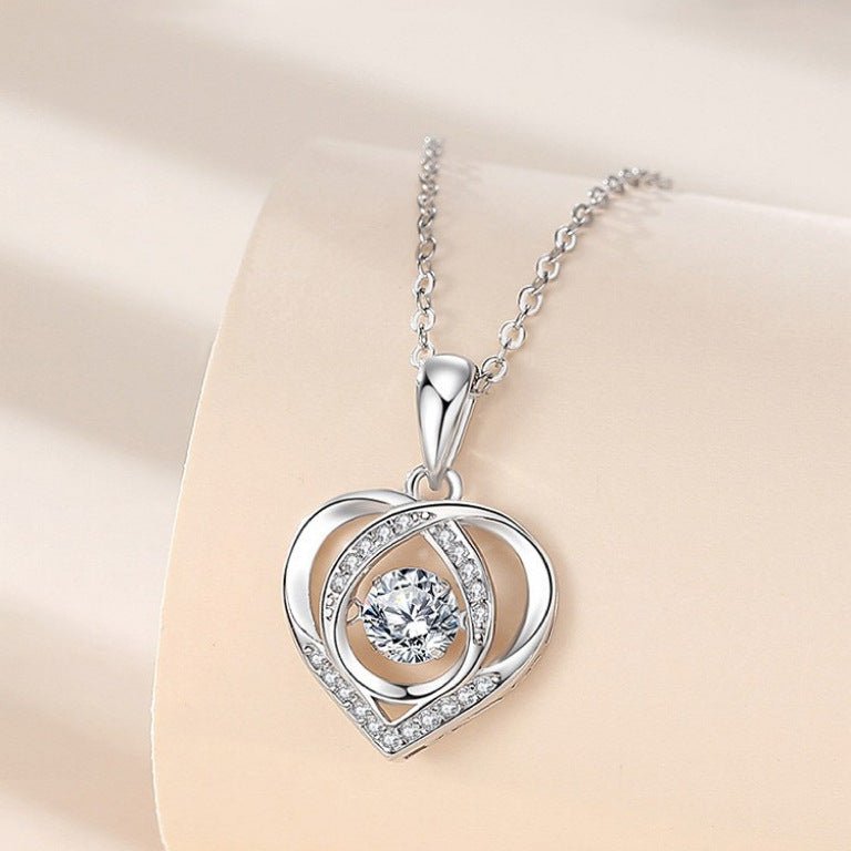 Luxury Rhinestone Heart Necklace S925 Gift - householdessential