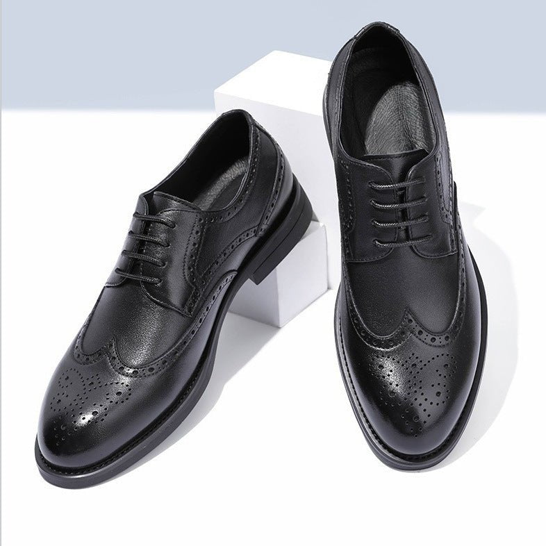 Fashion New Brogue Leather Shoes Men - householdessential