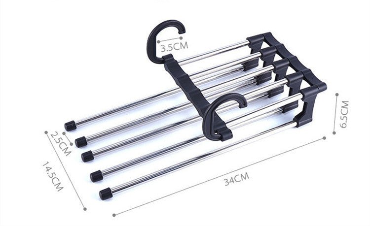 Stainless Steel Multifunctional Pants Hanger | Two - Bar Clothes Rack - householdessential