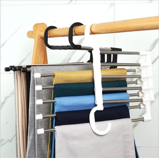 Stainless Steel Multifunctional Pants Hanger | Two - Bar Clothes Rack - householdessential