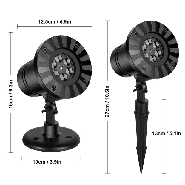 Christmas Snowflake Projector Lights, Waterproof White Snowfall Lights for Christmas Halloween New Year Wedding Party Holiday Decorative Lighting Projectors