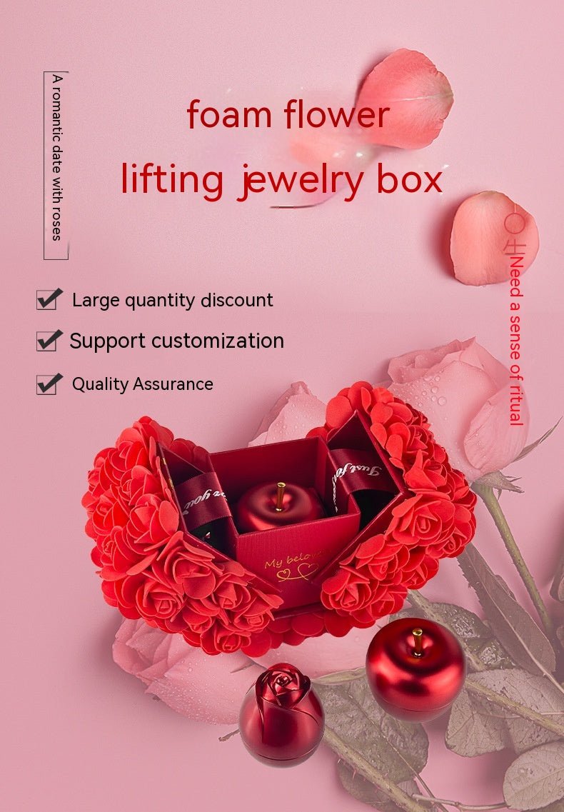 Valentine Gift Box Soap Rose Jewellery Set Eternal Flower Present - householdessential