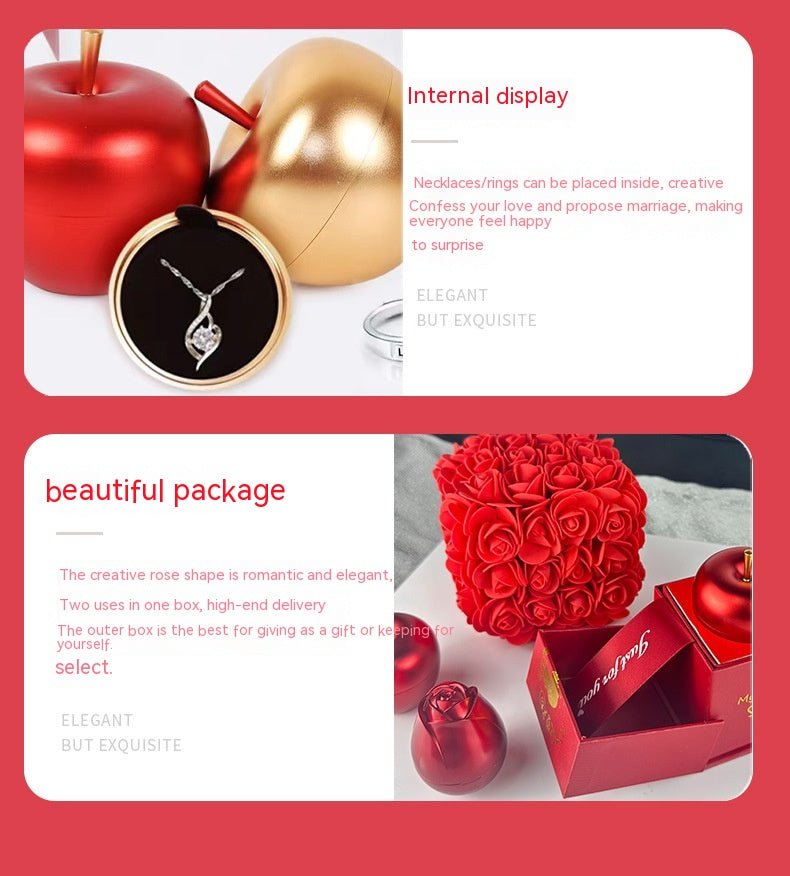 Valentine Gift Box Soap Rose Jewellery Set Eternal Flower Present - householdessential