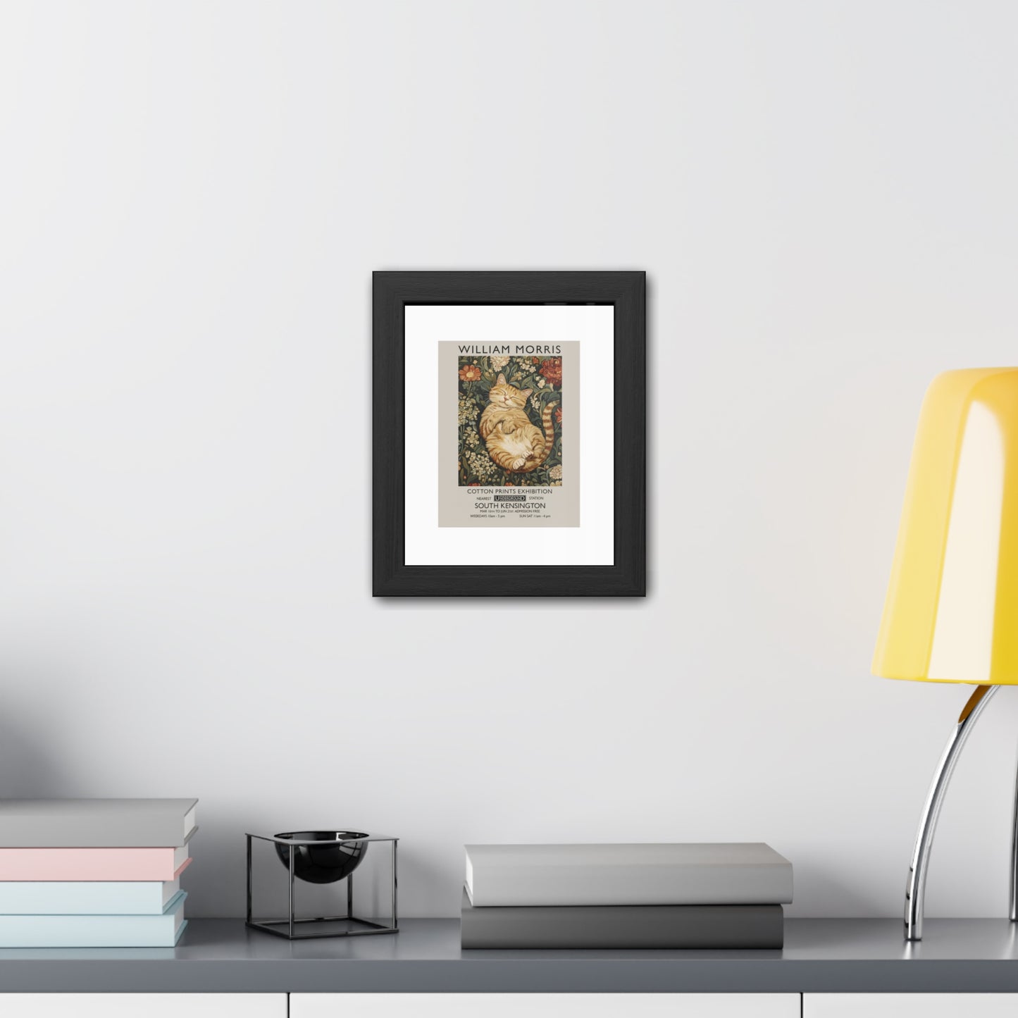 Sleeping Cat William Morris Poster | Framed Poster - householdessential