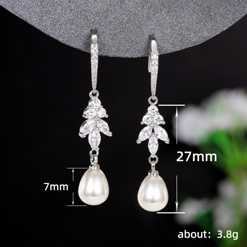 Long Pearl Earrings New Slimming Lady - householdessential