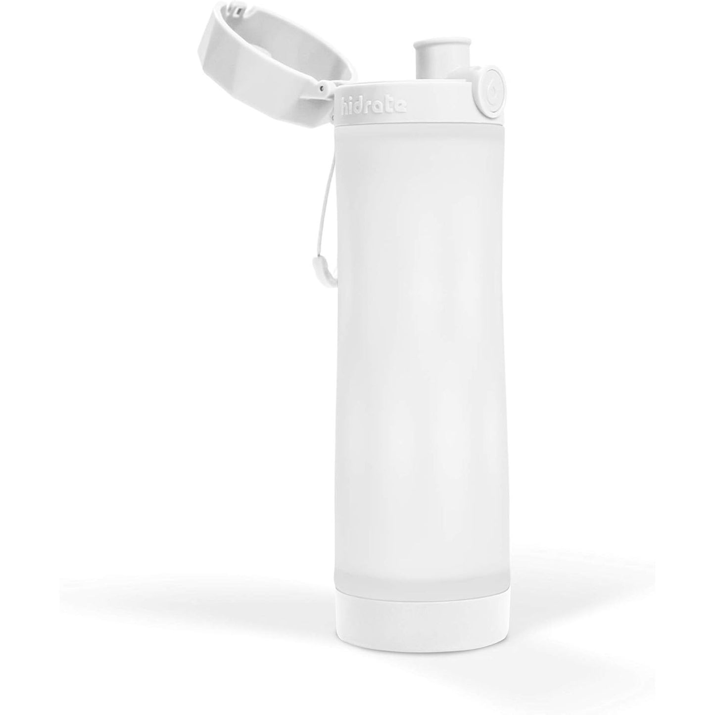 Smart Water Bottle with Intake Tracker, Glowing Reminder, BPA Free - 20 Oz, White - householdessential