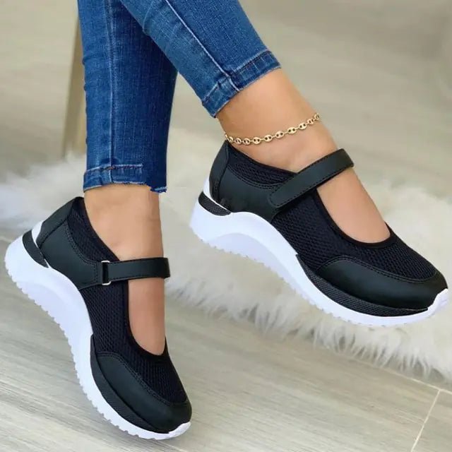 Breathable Mesh White Sports Shoes for Women - householdessential