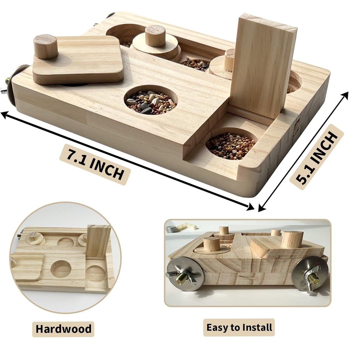 Wooden Parrot Foraging Feeder & Training Toys for Interactive Bird Fun - householdessential