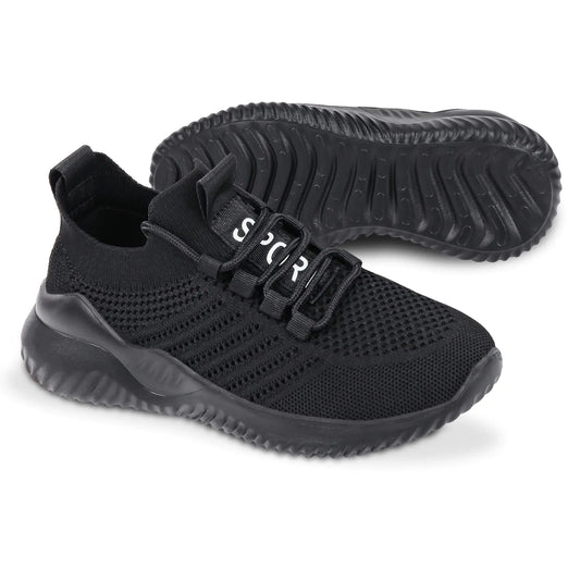 JIAFO Tennis Shoes for Women Black Non Slip Shoes for Women Womens Walking Shoes Sneakers Athletic Running Lightweight Breathable Mesh Knit(All - Black Size 6) - householdessential