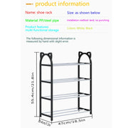 4 Layer 56*47*19Cm Household Storage Rack Simple Shoe Cabinet Shoe Storage Rack Cat Galvanized Tube Shoe Rack