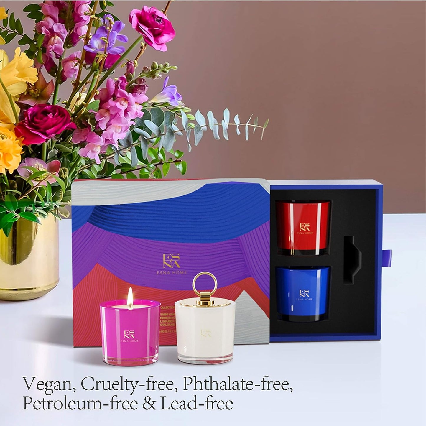 Lavender Stress Relief Soy Candle Gift Set | Luxury Candle Box for Women - householdessential