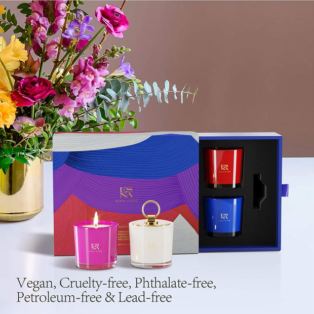 Aromatherapy Scented Votive Candles Gift Set | 4 Natural Soy Candles Gifts for Women | Lavender Essential Oils Stress Relief | Luxury Candles with Gift Box