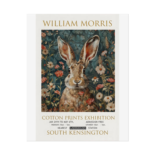William Morris Hare Illustration Rolled Poster | Botanical Floral Art Print - householdessential