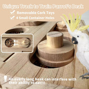 Wooden Bird Foraging Feeder Toys, Training Intelligence Toys Reducing Boredom for Parrots Parakeet, Cockatiel, Sun Conures, Caique, Cockatoo, African Grey, Macaws