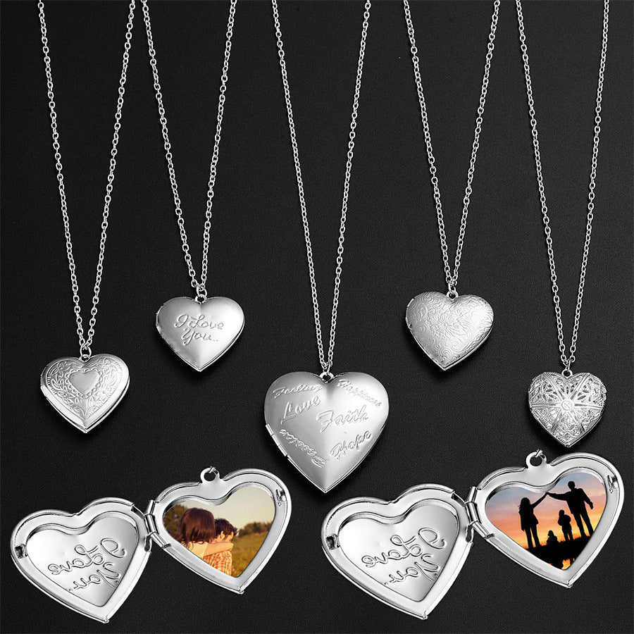 Heart-shaped Photo Necklace Personalized Gift Jewellery - householdessential