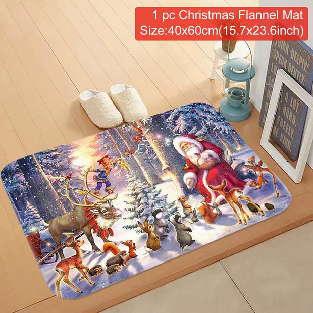 Christmas Door Mat Santa Claus Carpet Marry Christmas Decorations for Home 2024 Xmas Ornament Navidad Natal Gifts New Year 2025