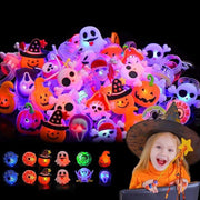 Halloween LED Light up Rings Dreamy 3D Flashing Glow Rings Non Candy Trick or Treat Halloween Gift Party Favor for Kids and Adults 50PCS Costume Ideas DIY Halloween 2025 New