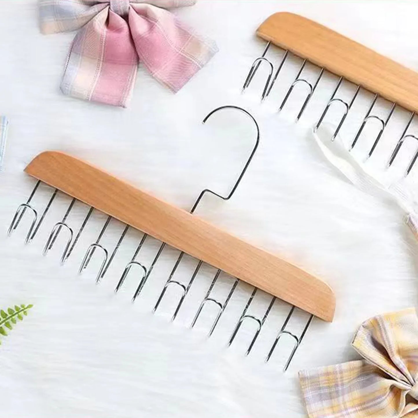 Wooden Bra Hangers Set with Multiple Hooks for Closet Accessories Organizer - householdessential