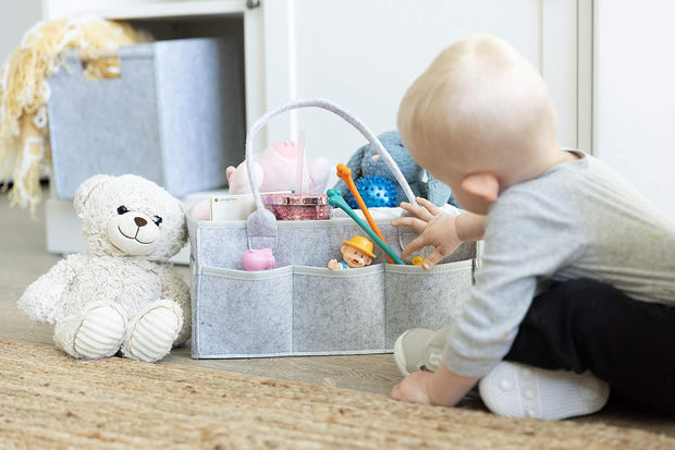Baby Diaper Caddy Organizer for Changing Table and Car – Top Baby Shower Gifts - Portable Diaper Storage for Nursery Organization (Diaper Caddy)